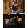 iZEEKER Camera Sport 4K 24MP, Étanché 40M, Camescope 4k avec EIS,Double écran Appareil Photo sous-Marin, WiFi, Vlog Camera, 2X13