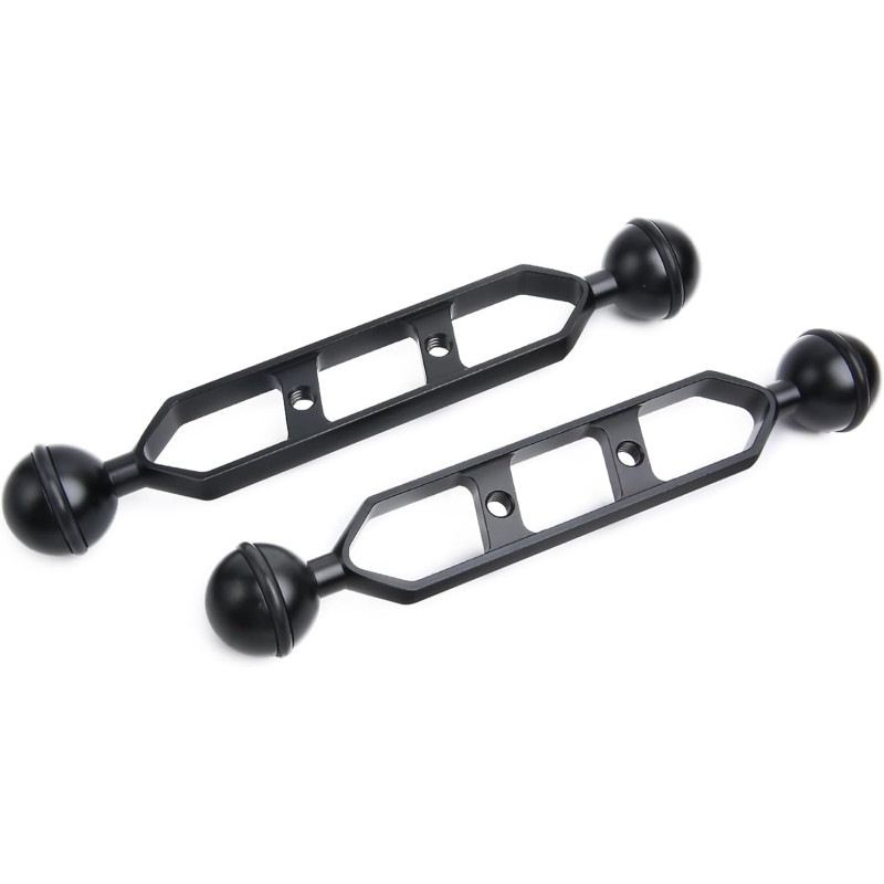 Bras d'extension en Alliage d'aluminium à Double Bille de 7", connecteur de tête à Bille de 1", Bras sous-Marin pour Stroboscope