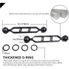 Bras d'extension en Alliage d'aluminium à Double Bille de 7", connecteur de tête à Bille de 1", Bras sous-Marin pour Stroboscope
