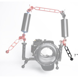 Bras d'extension en Alliage d'aluminium à Double Bille de 7", connecteur de tête à Bille de 1", Bras sous-Marin pour Stroboscope