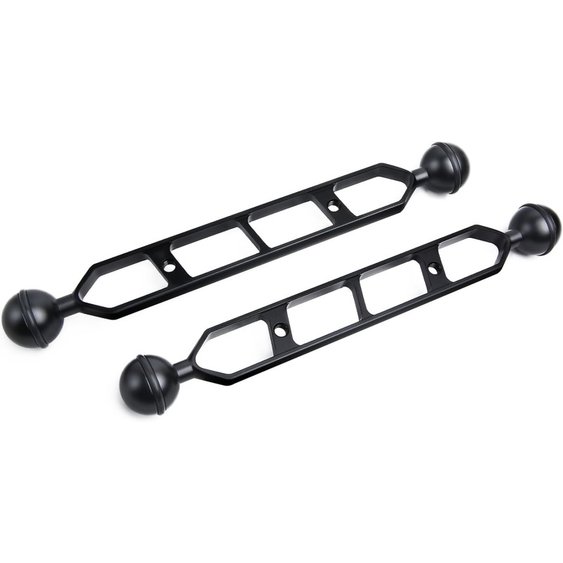 Bras d'extension en Alliage d'aluminium à Double Bille de 9", connecteur de tête à Bille de 1", Bras sous-Marin pour Stroboscope