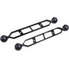 Bras d'extension en Alliage d'aluminium à Double Bille de 9", connecteur de tête à Bille de 1", Bras sous-Marin pour Stroboscope