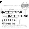 Bras d'extension en Alliage d'aluminium à Double Bille de 9", connecteur de tête à Bille de 1", Bras sous-Marin pour Stroboscope