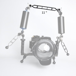 Bras d'extension en Alliage d'aluminium à Double Bille de 11", connecteur de tête à Bille de 1", Bras sous-Marin pour Stroboscop