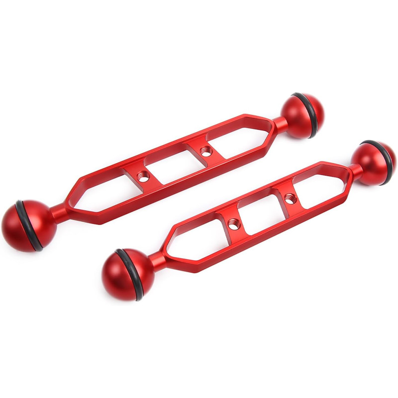 Bras d'extension en Alliage d'aluminium à Double Bille de 7", connecteur de tête à Bille de 1", Bras sous-Marin pour Stroboscope