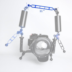 Bras d'extension en Alliage d'aluminium à Double Bille de 11", connecteur de tête à Bille de 1", Bras sous-Marin pour Stroboscop
