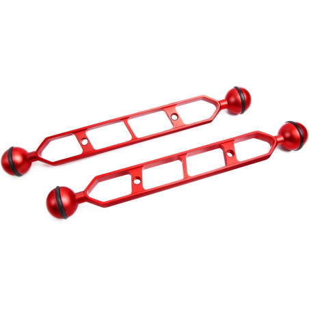 Bras d'extension en Alliage d'aluminium à Double Bille de 9", connecteur de tête à Bille de 1", Bras sous-Marin pour Stroboscope