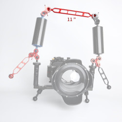 Bras d'extension en Alliage d'aluminium à Double Bille de 11", connecteur de tête à Bille de 1", Bras sous-Marin pour Stroboscop