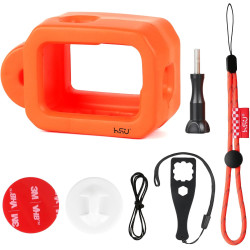 HSU Boîtier Flottant pour GoPro Hero 12/11/10/9 Noir, Accessoire Flotteur pour Les Sports Nautiques, Le Surf, la Natation et la 