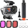 FitStill Kit de plongée complet pour DJI OSMO Action 6, étui étanche de 60 m, 3 filtres et poignée flottante pour plongée avec t