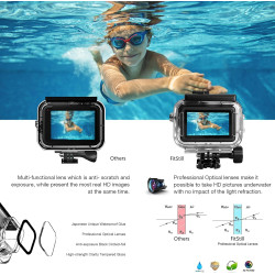 FitStill Kit de plongée complet pour DJI OSMO Action 6, étui étanche de 60 m, 3 filtres et poignée flottante pour plongée avec t