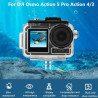 Boîtier Etanche pour DJI Osmo Action 5 Pro/Action 4/Action 3, Boîtier Plongée Etanche de 60 M, Boîtier de Plongée sous-Marine po