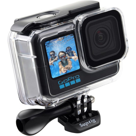 Suptig Boîtier étanche Boîtier de Protection Boîtier de plongée sous-Marine pour GoPro Hero 13 Hero 12,11,10,9 Étanche 60 m