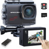 Apexcam Caméra Sport 4K 60FPS 64MP Caméra Étanche 40M Action Cam WiFi avec Micro SD 128GB Écran Tactile Stabilisateur EIS avec K