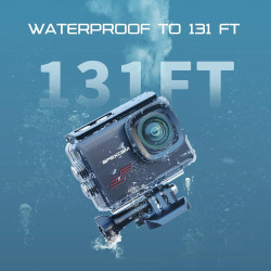 Apexcam Caméra Sport 4K 60FPS 64MP Caméra Étanche 40M Action Cam WiFi avec Micro SD 128GB Écran Tactile Stabilisateur EIS avec K