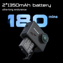 Apexcam Caméra Sport 4K 60FPS 64MP Caméra Étanche 40M Action Cam WiFi avec Micro SD 128GB Écran Tactile Stabilisateur EIS avec K