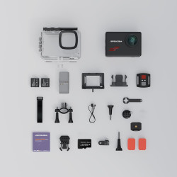 Apexcam Caméra Sport 4K 60FPS 64MP Caméra Étanche 40M Action Cam WiFi avec Micro SD 128GB Écran Tactile Stabilisateur EIS avec K