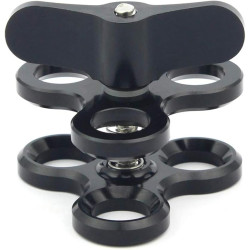 Pince à triple boule à 3 trous pour bras sous-marin - Pince papillon compatible avec Hero 13 - Accessoires de photographie sous-