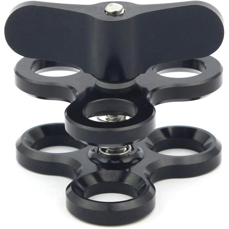 Pince à triple boule à 3 trous pour bras sous-marin - Pince papillon compatible avec Hero 13 - Accessoires de photographie sous-