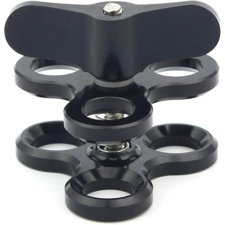 Pince à triple boule à 3 trous pour bras sous-marin - Pince papillon compatible avec Hero 13 - Accessoires de photographie sous-
