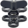 Pince à triple boule à 3 trous pour bras sous-marin - Pince papillon compatible avec Hero 13 - Accessoires de photographie sous-
