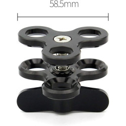 Pince à triple boule à 3 trous pour bras sous-marin - Pince papillon compatible avec Hero 13 - Accessoires de photographie sous-