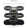 Pince à triple boule à 3 trous pour bras sous-marin - Pince papillon compatible avec Hero 13 - Accessoires de photographie sous-