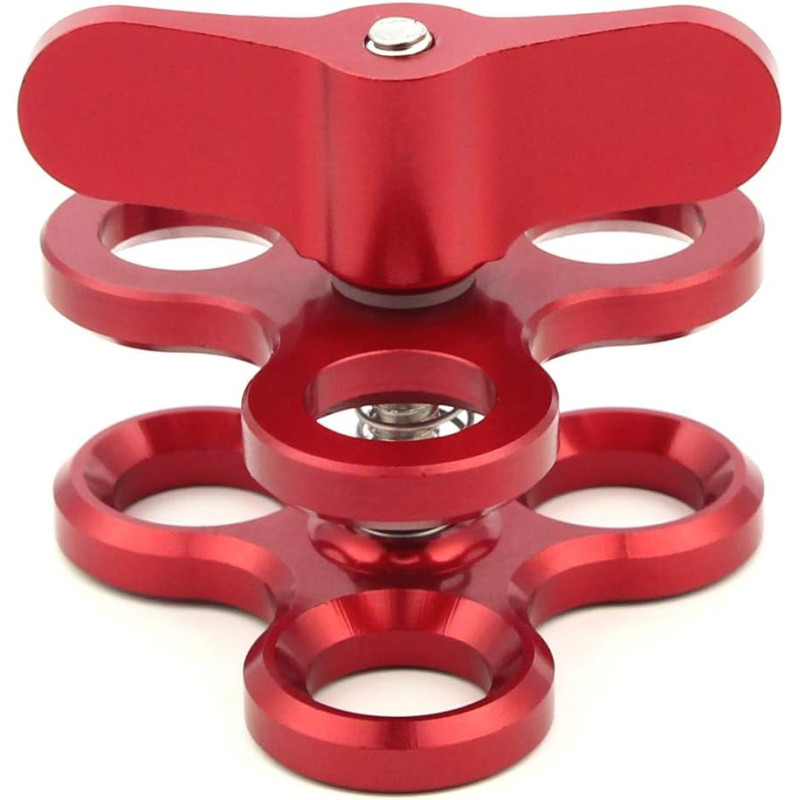 Pince à triple boule à 3 trous pour bras sous-marin - Pince papillon compatible avec Hero 13 - Accessoires de photographie sous-