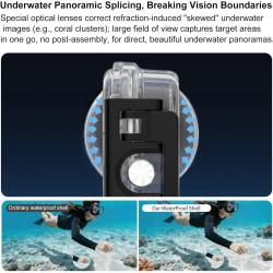 Boîtier étanche pour DJI Osmo 360, Invisible Boîtier de plongée 45M Boîtier sous-Marin Étui de Protection Coque de Protection Ac