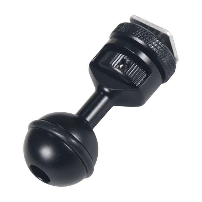 Adaptateur réglable à tête sphérique de 2,5 cm avec base de griffe pour caméra sous-marine Flash vidéo (Kit A)