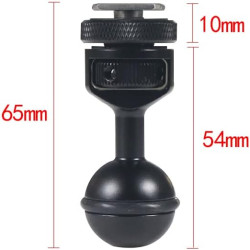 Adaptateur réglable à tête sphérique de 2,5 cm avec base de griffe pour caméra sous-marine Flash vidéo (Kit A)