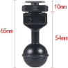 Adaptateur réglable à tête sphérique de 2,5 cm avec base de griffe pour caméra sous-marine Flash vidéo (Kit A)