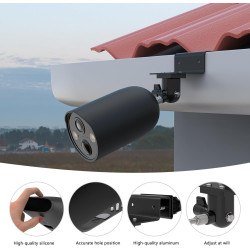 HOLACA Coque en silicone + support de gouttière compatible avec TP-Link Tapo C425, étanche, souple, durable (appareil photo non 