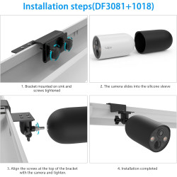 HOLACA Coque en silicone + support de gouttière compatible avec TP-Link Tapo C425, étanche, souple, durable (appareil photo non 