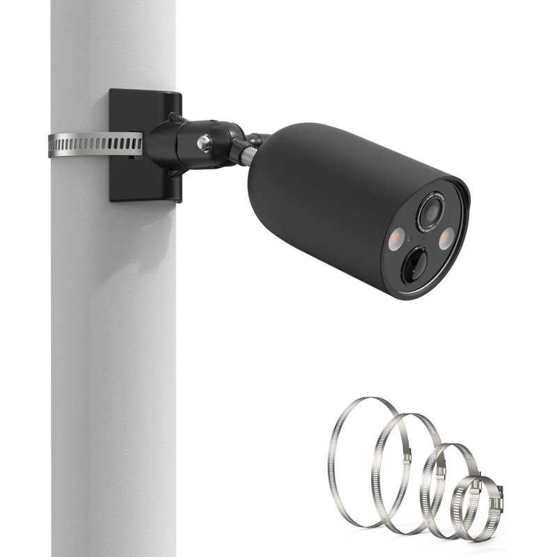HOLACA Coque en silicone + support de mât compatible avec TP-Link Tapo C425, étanche, souple, durable (appareil photo non inclus
