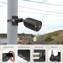 HOLACA Coque en silicone + support de mât compatible avec TP-Link Tapo C425, étanche, souple, durable (appareil photo non inclus