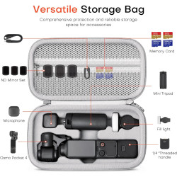 Étui de Transport pour DJI Osmo Pocket 4, Sac de Rangement pour DJI Osmo Pocket 4 Creator Combo Accessoires, pour Vlogging, Voya