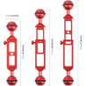 Support de plongée en alliage d'aluminium avec filetage 1/4 pour caméra d'action et photographie Longueur réglable 20 cm