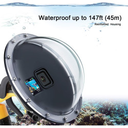 SOONSUN Port dôme pour GoPro Hero 12 11 10 9 Noir 45 m étanche avec boîtier pour caméra GoPro Hero 9 10 11 12 Accessoires de Pho