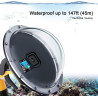 SOONSUN Port dôme pour GoPro Hero 12 11 10 9 Noir 45 m étanche avec boîtier pour caméra GoPro Hero 9 10 11 12 Accessoires de Pho