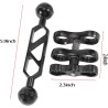 202381 Lampe de plongée en alliage d'aluminium Bras d'articulation à rotule double et 1 jeu de fixation pince papillon pour camé