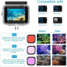 Kit d'accessoires pour Gopro Hero 12 11 10 9 Boîtier étanche Poignée Flottante en Silicone Capuchon d'objectif Verre trempé Prot