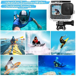 Kit d'accessoires pour Gopro Hero 12 11 10 9 Boîtier étanche Poignée Flottante en Silicone Capuchon d'objectif Verre trempé Prot