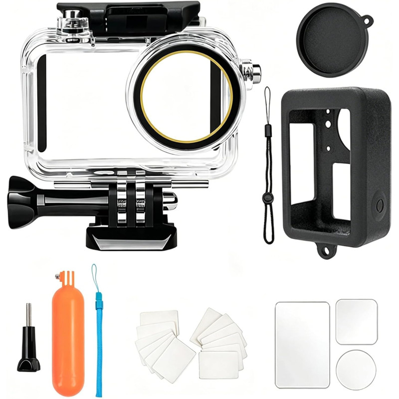 Kit d'accessoires pour DJI OSMO Action 5 Pro, boîtier étanche poignée Flottante, Couvercle de Protection, Protection d'écran en 