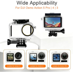 Kit d'accessoires pour DJI OSMO Action 5 Pro, boîtier étanche poignée Flottante, Couvercle de Protection, Protection d'écran en 