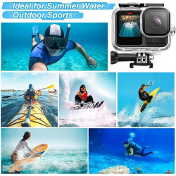 Accessoires pour Gopro Hero 13, boîtier étanche, poignée Flottante, 2 Jeux de Films trempé Protecteur d'écran, Manchon en Silico