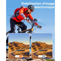 WOLFANG Caméra Sport GA100 4K 30 FPS avec MicroSD 32 GB, Caméscope WiFi de 20 MP, Caméra sous-Marine 40M avec Microphone, Téléco