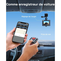 WOLFANG Caméra Sport GA100 4K 30FPS, Caméscope WiFi de 20 MP, Caméra Étanche sous-Marine 40 m avec Double Microphone, télécomman