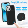 Coque de protection pour iPhone 13 (6,1 "), 8500 mAh, chargeur portable ultra fin, batterie étendue, chargeur de téléphone et co