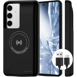 Coque de protection pour Samsung Galaxy S25 Plus/S24 Plus (15 000 mAh), chargeur portable, rechargeable, coque de protection ext